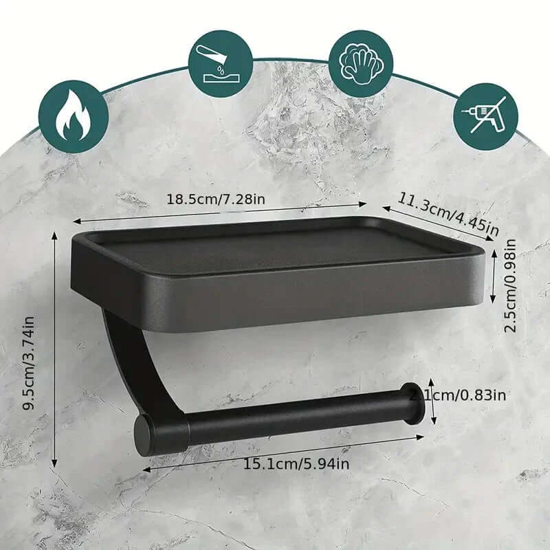 Toilettenpapierhalter aus Edelstahl | Toilettenpapierhalter mit Stauraum | WC-Rollenhalter | Rollix