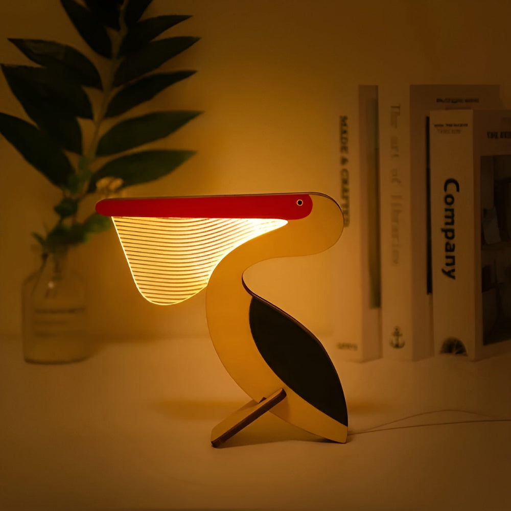 Decorative Animal Table Lamp Made of Wood - Cute Designs for Children's Rooms