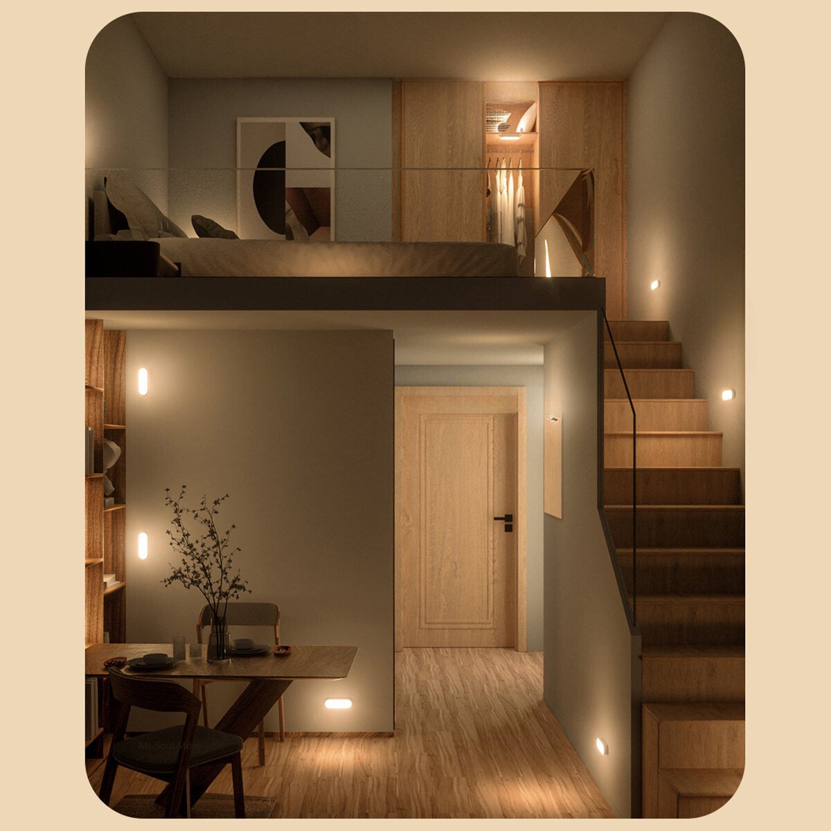 Indoor wall light with motion sensor | Night light with battery | Wall light | WandSchein