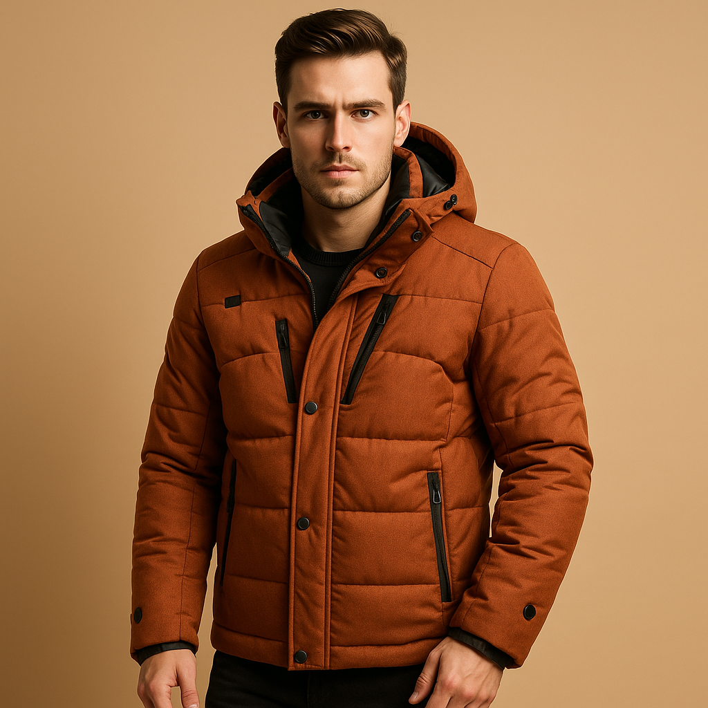 Parka homme en duvet avec capuche – Chaude et coupe-vent