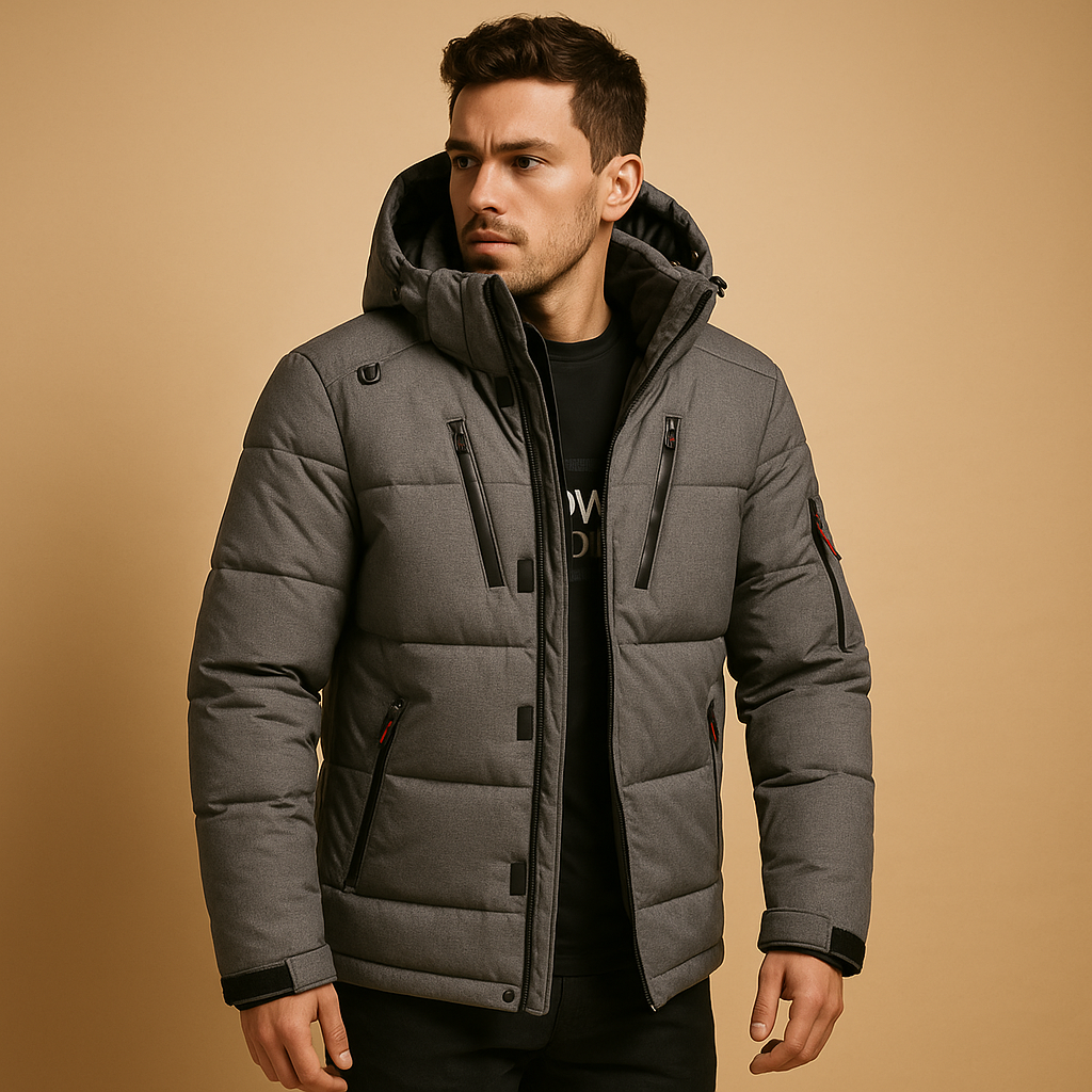 Parka homme en duvet avec capuche – Chaude et coupe-vent