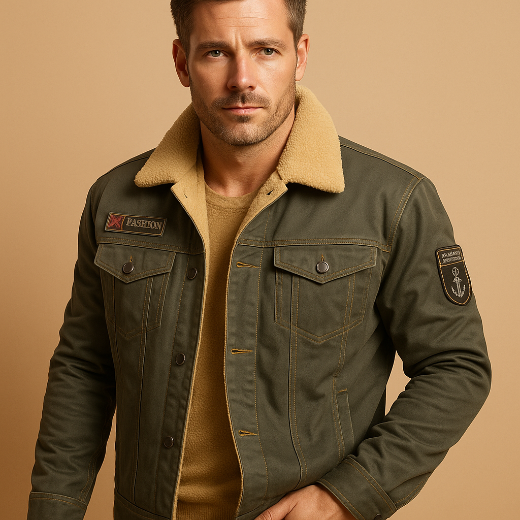 Męska polarowa kurtka motocyklowa z wzmocnionymi wstawkami | Swobodny krój