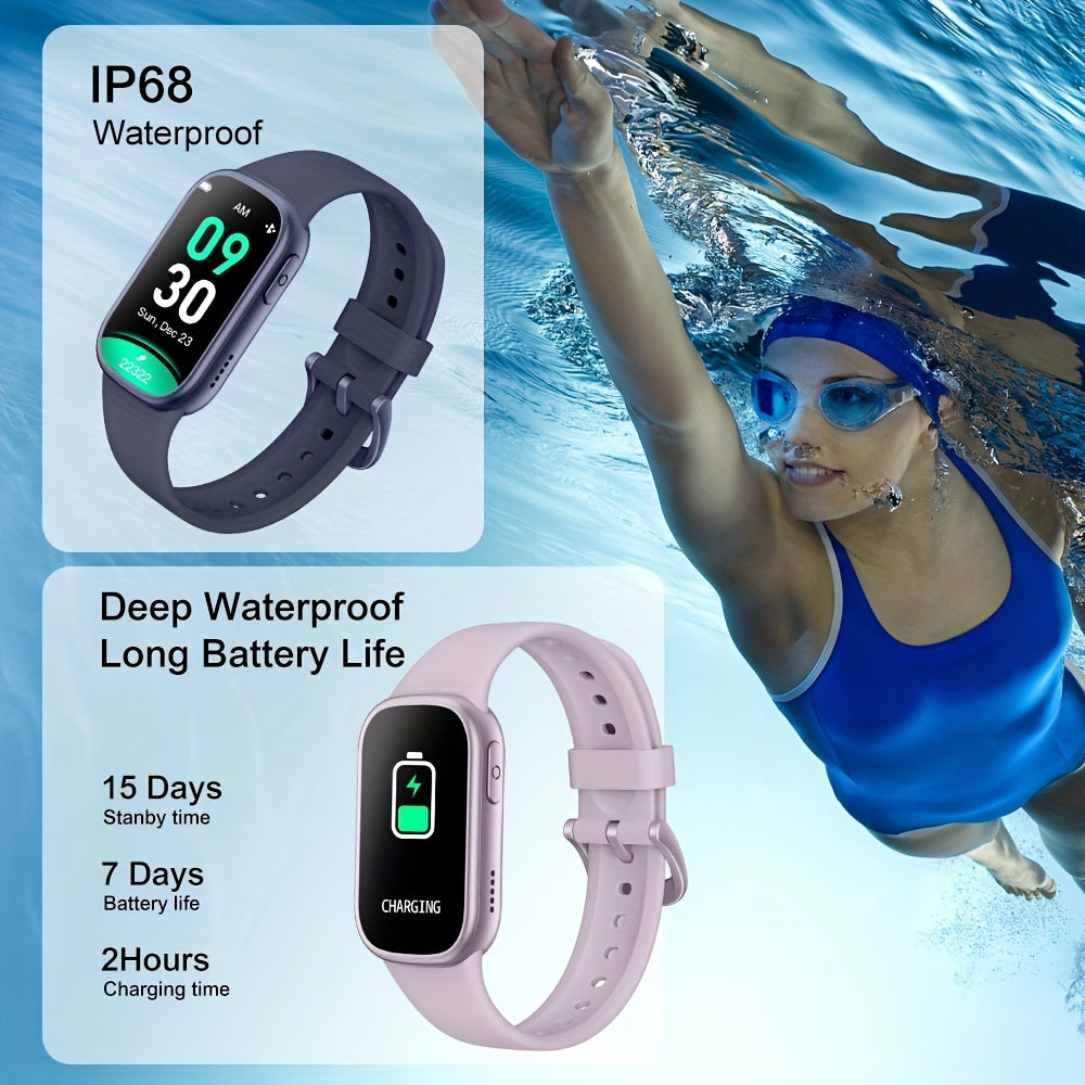 Waterproof smartwatch with silicone strap fitness watch