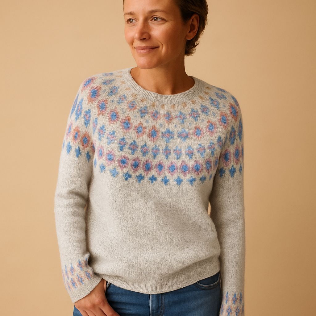 Damen-Wollpullover mit einzigartigem Muster