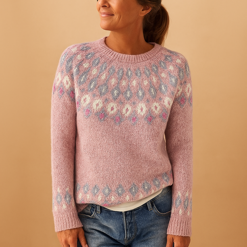 Damen-Wollpullover mit einzigartigem Muster