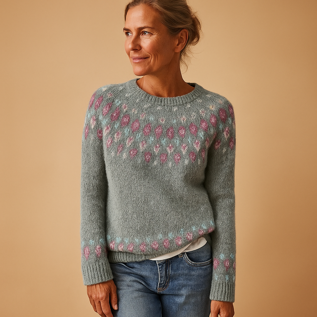 Damen-Wollpullover mit einzigartigem Muster